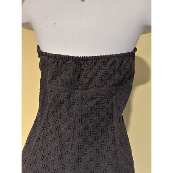 Liz Claiborne Dress Petite Brown Eyelet Lace Cotton Dress Size 12 Petite - Picture 6 of 8